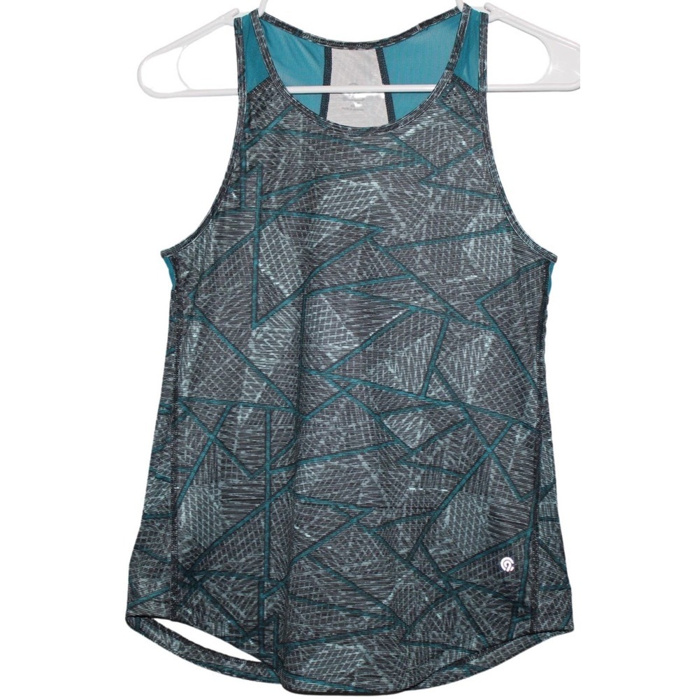 Women's Champion Blue Black Athletic Sleeveless Racerback Tank Top Shirt Size XS